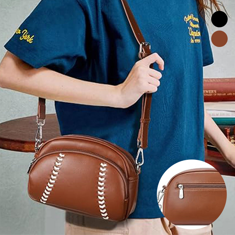 Baseball shaped shoulder bag