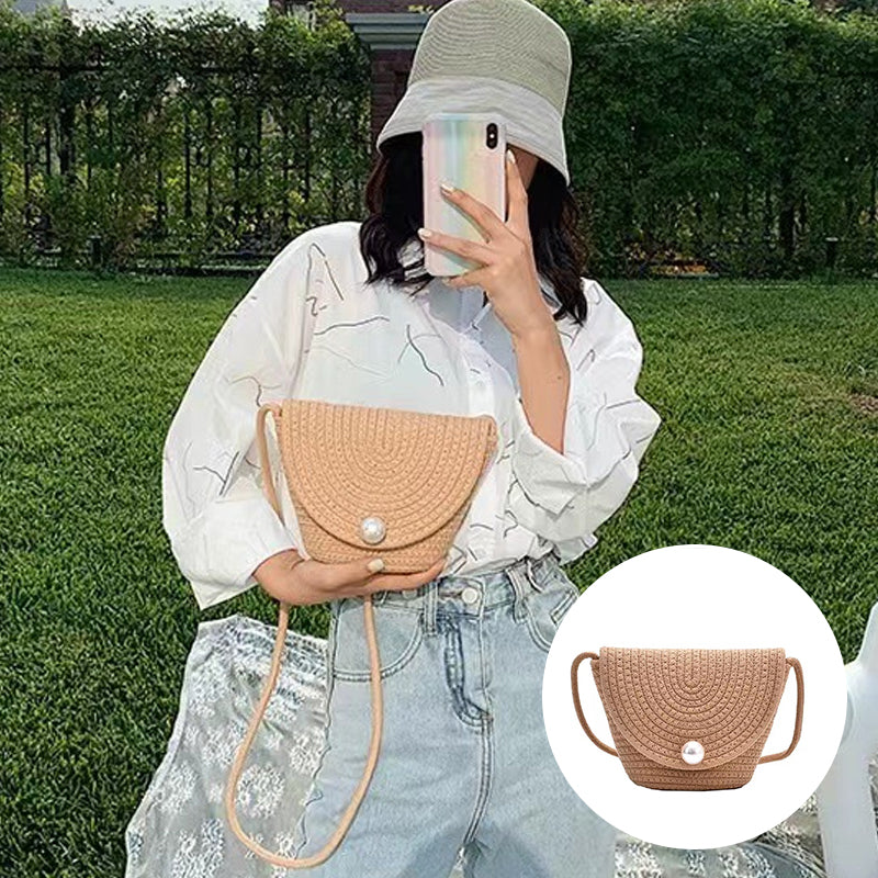 Cotton woven crossbody bag