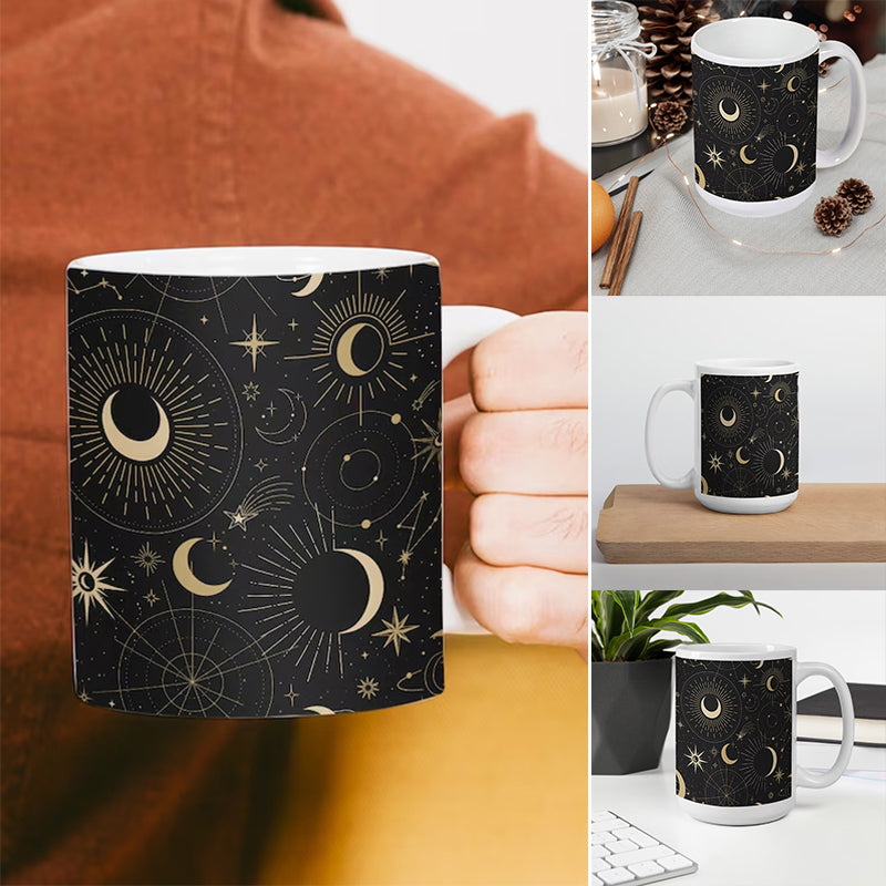 Star and Moon Print Mug