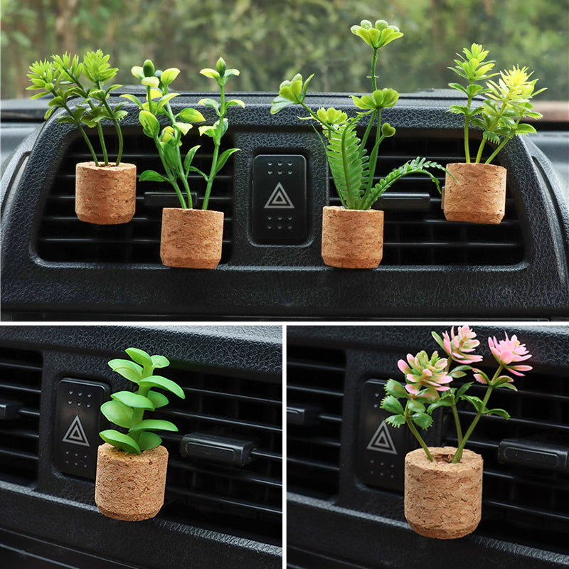 Mini Stereo Simulation Succulent Car Clip Fridge Magnet