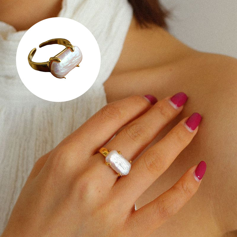 CLAW-SET BAROQUE PEARL RING