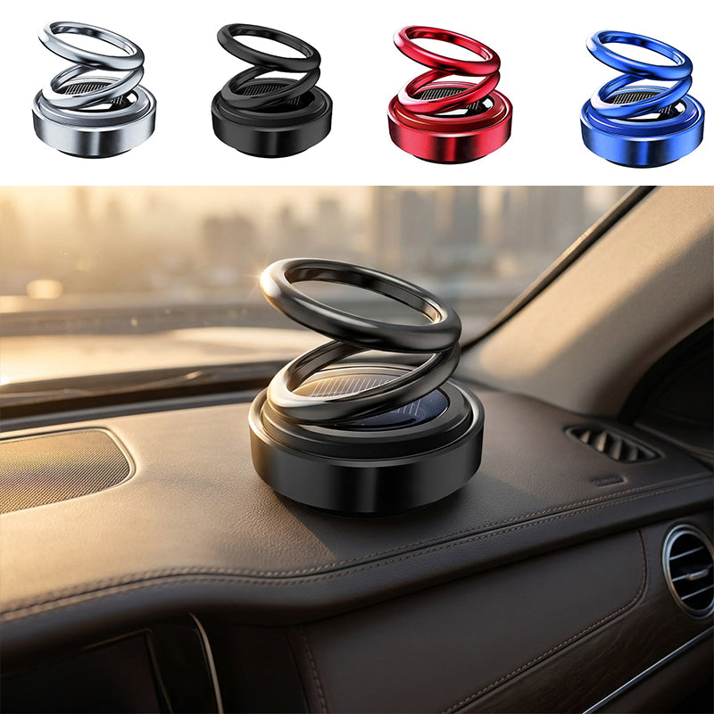 Solar-Powered Dual-Ring Rotating Car Aroma Diffuser