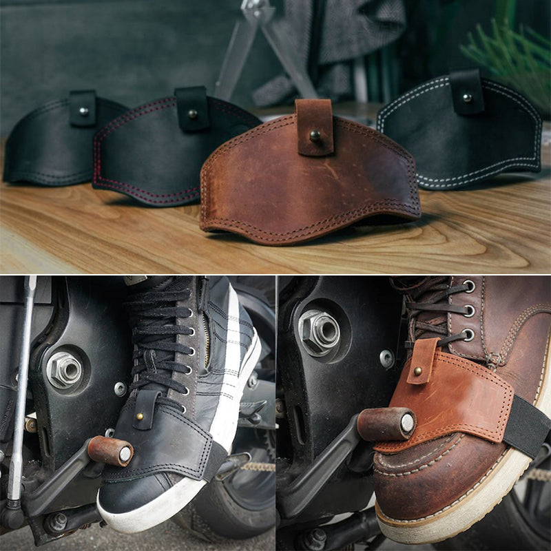 Great Motorcycle Shoe Protector-Leather Motorcycle shifter boot protector