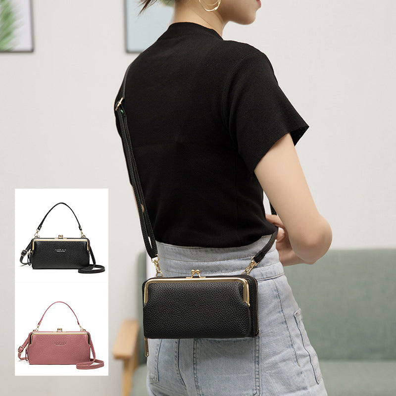 Multifunctional Kiss-lock Crossbody Phone Bag