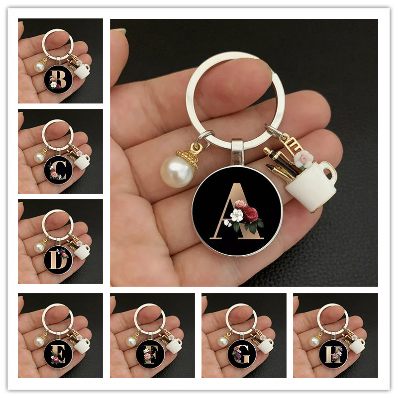 Alphabet Pearl Keychain