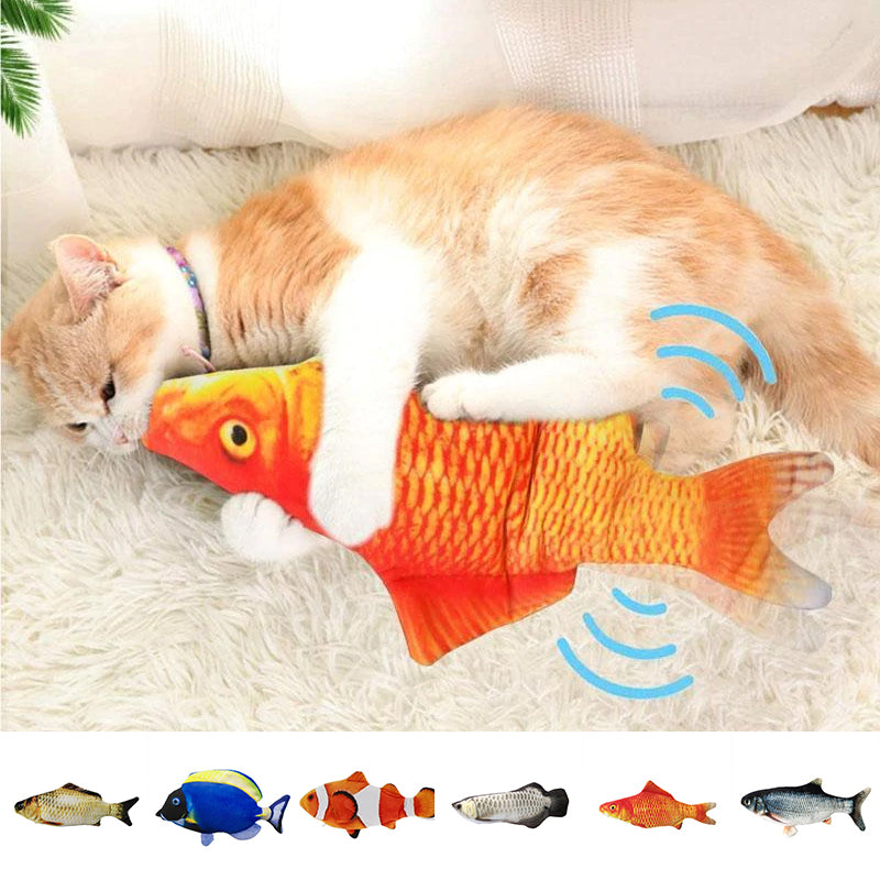 Plush Simulation USB Charging Cat Fish Toy