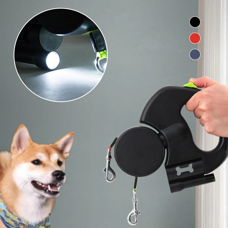 Pet automatic double leash