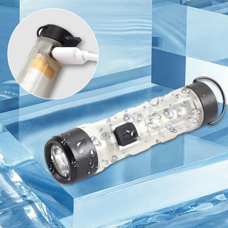 Compact Rechargeable Waterproof Keychain Flashlight