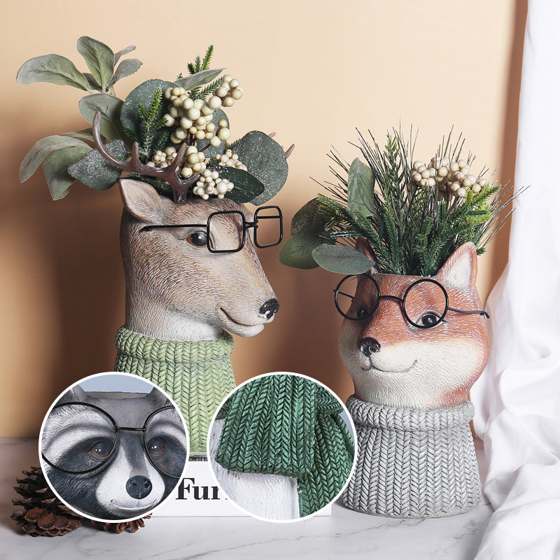 Resin Animal Flower Pot