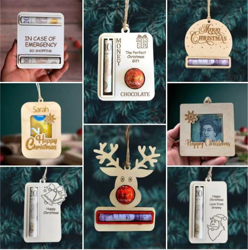 Christmas Wooden Money Clip Decoration