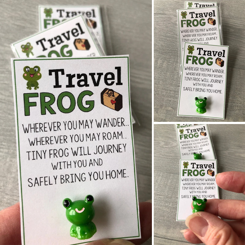 TRAVEL FROG mini adorable froggy Greeting Cards