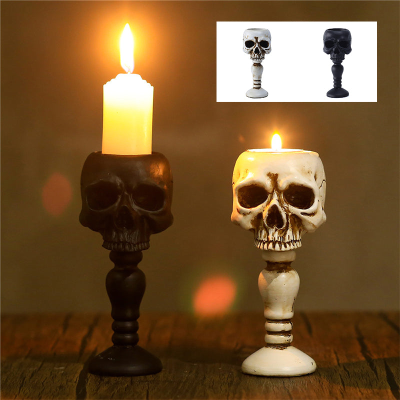 Cubic Skull Pillar Candle Holder