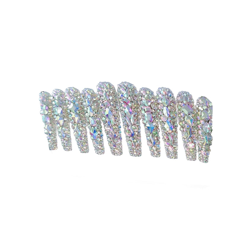 10PCS Square Long Handmade Acrylic Press On Nails