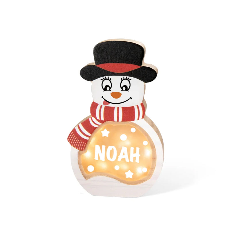 Personalized Snowman Wooden Decoration