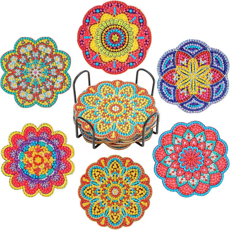 Coaster with diamond painting (Mandala)