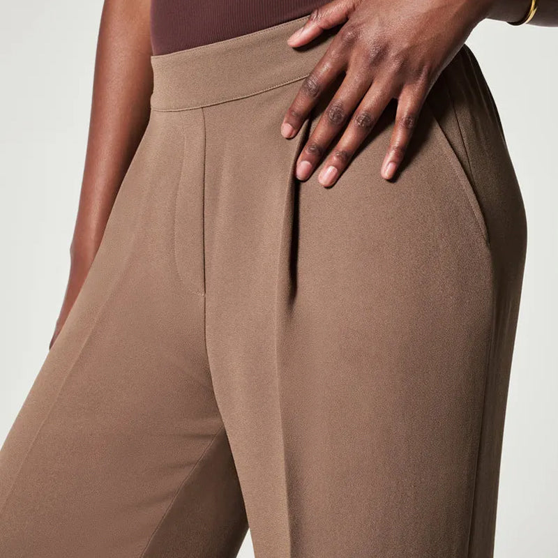 Crepe Pleated Pants