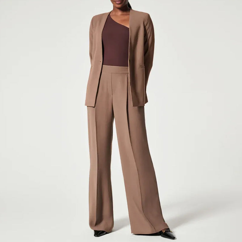 Crepe Pleated Pants