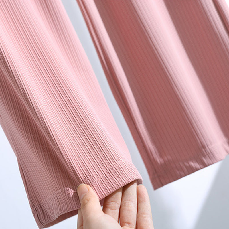 Women's summer high waist drape ice silk wide leg pants