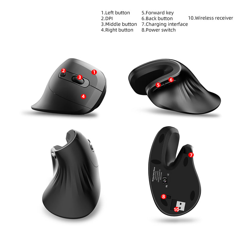 Wireless Ergonomic Vertical Mouse