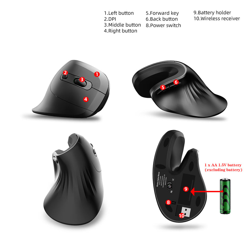 Wireless Ergonomic Vertical Mouse