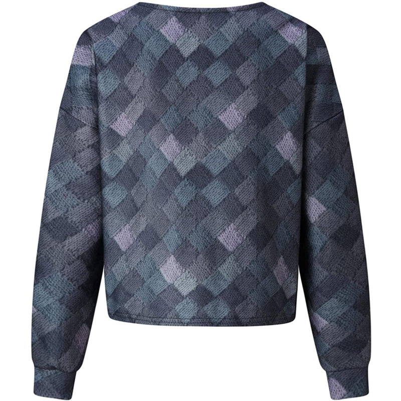V-Neck Buttoned Irregular Printed Jacket