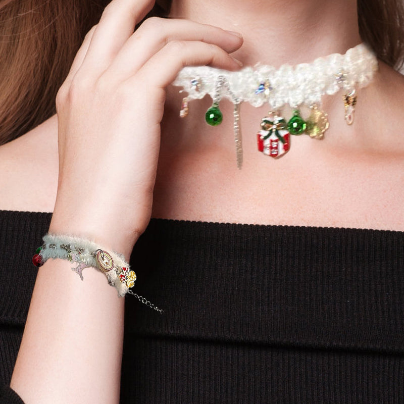 Fashionable Christmas themed earrings