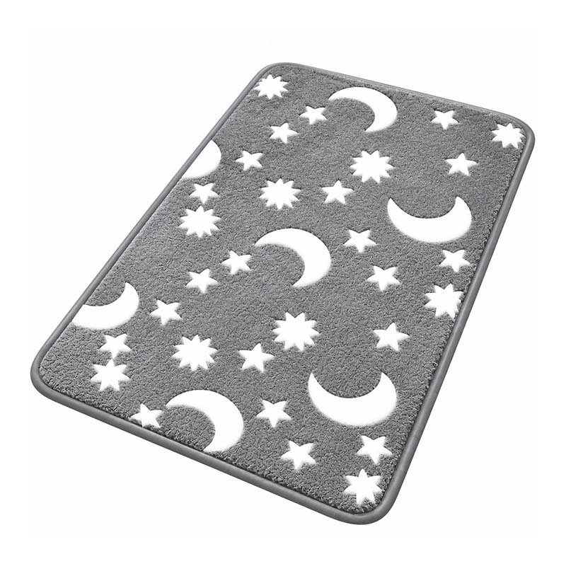 Glow-in-the-dark coral fleece floor mat