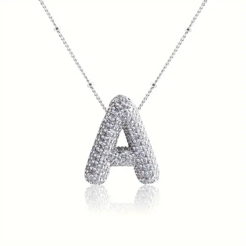 Alphabet Diamond Pendant Necklace