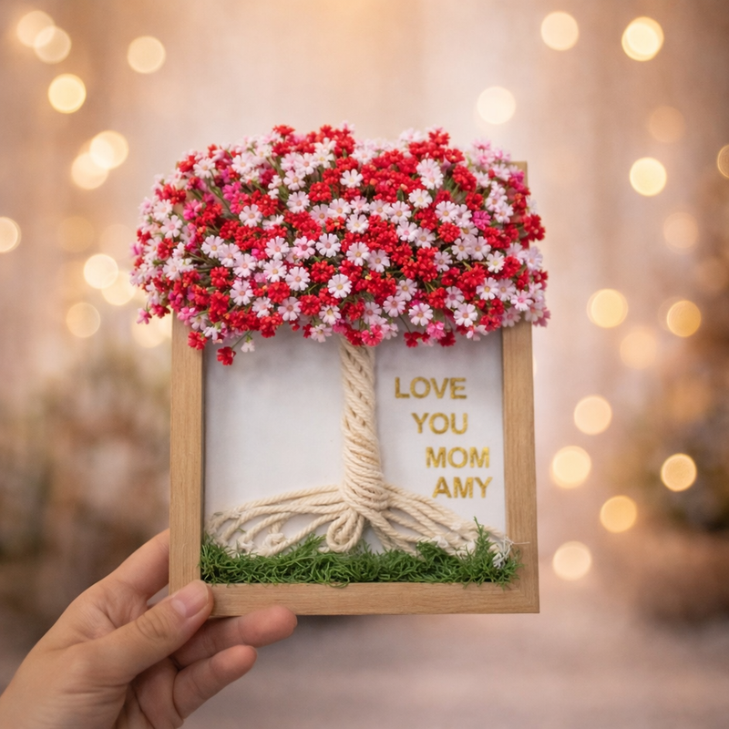 Personalized Mother's Day Dried Flower Tree Frame