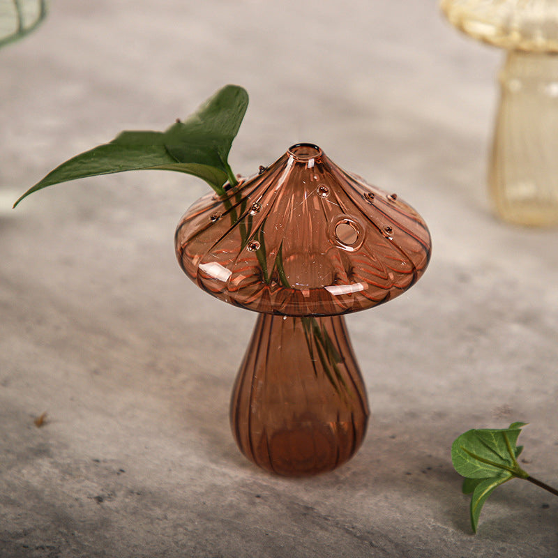 Handmade Glass Mushroom Bud Vase