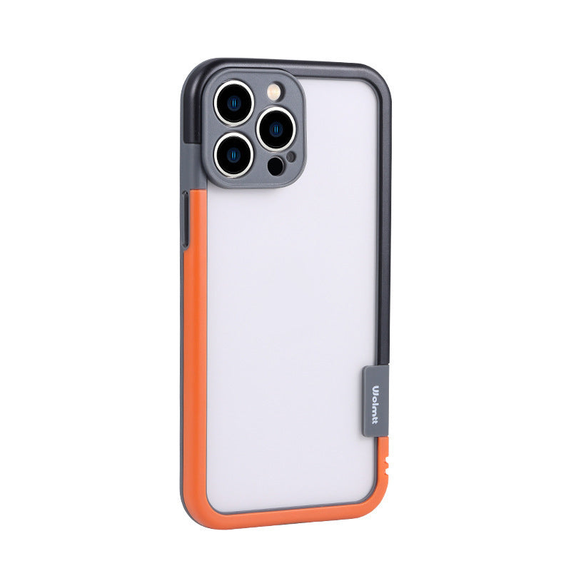 Phone case with colour-blocking frame