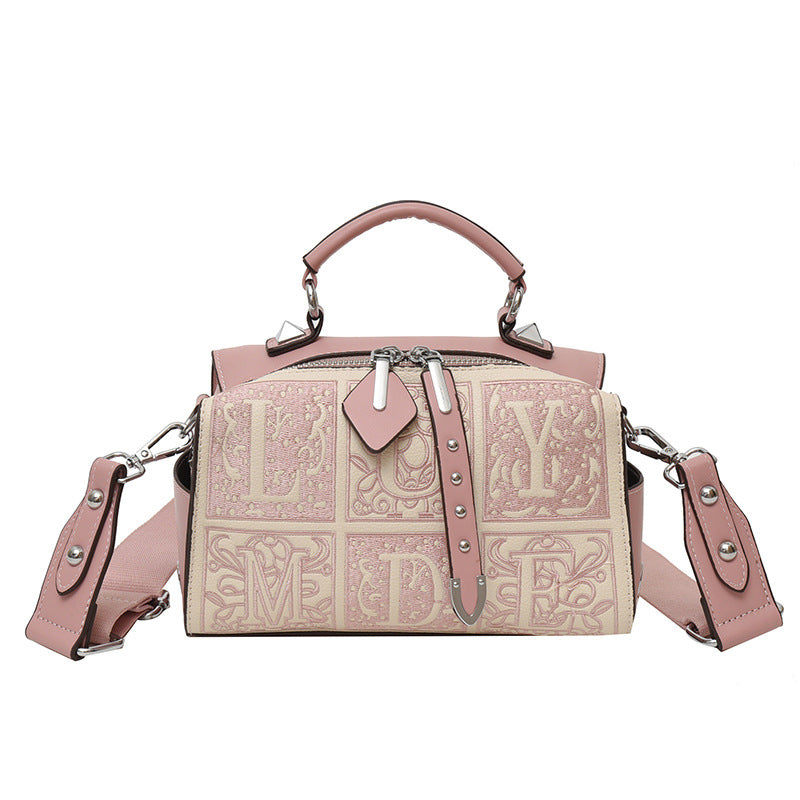 Embroidered Messenger Bag
