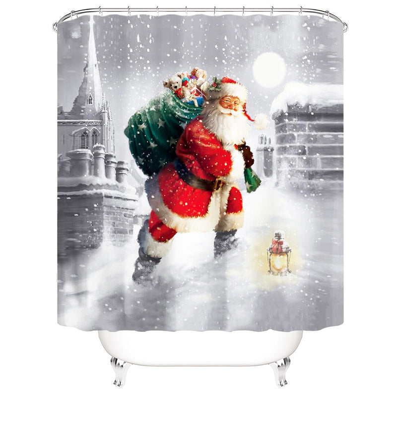 💖Christmas Shower Curtain Santa Claus Cartoon Version💖