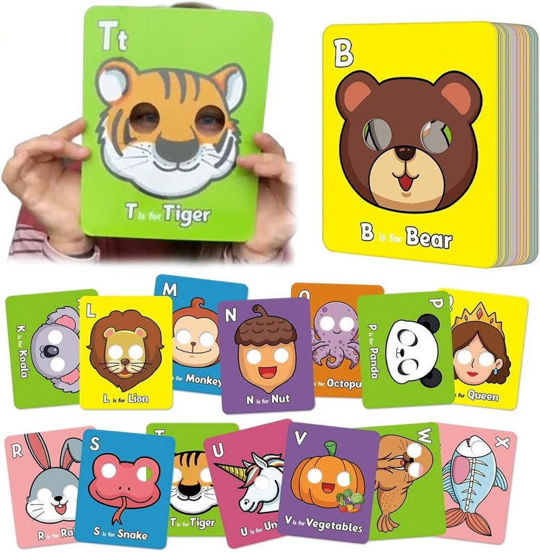 Alphabet ABC Flash Cards with Animal Masks