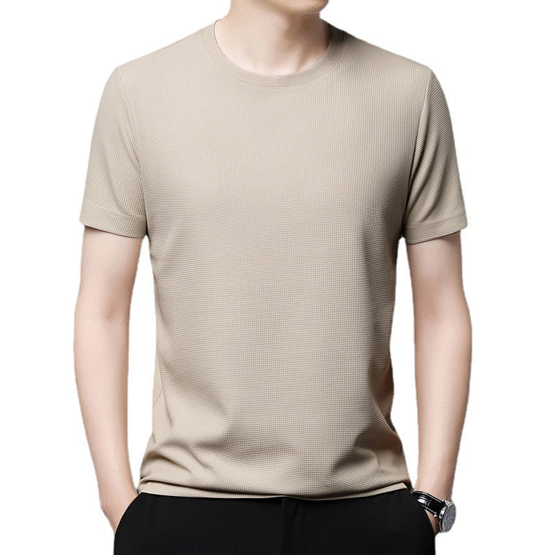 Waffle Woven Ice Silk Breathable T-Shirt