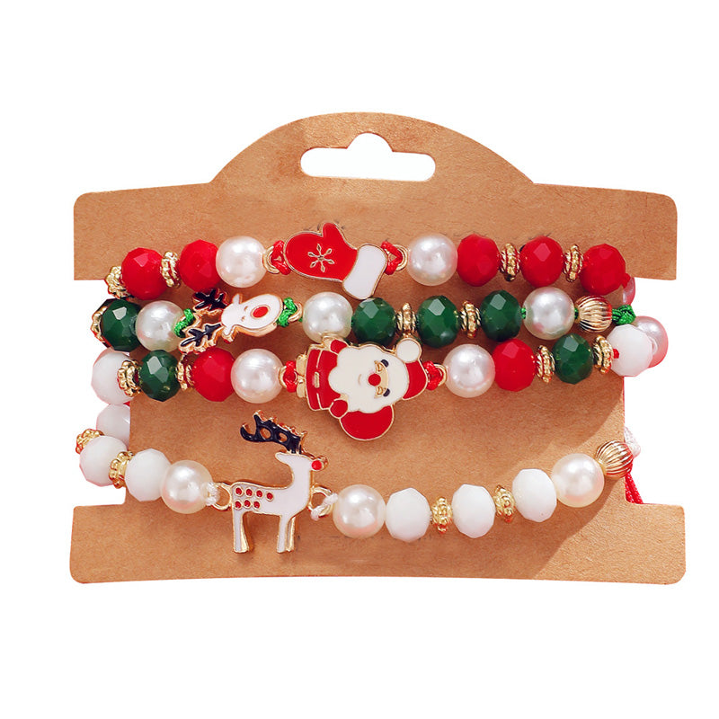 4Pcs Christmas Santa Claus Elk Colorful Bracelet