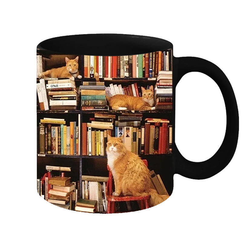 Bookshelf Cat Mug