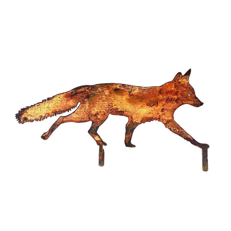 Sneaky Rustic Metal Fox Garden Decoration with Stakes