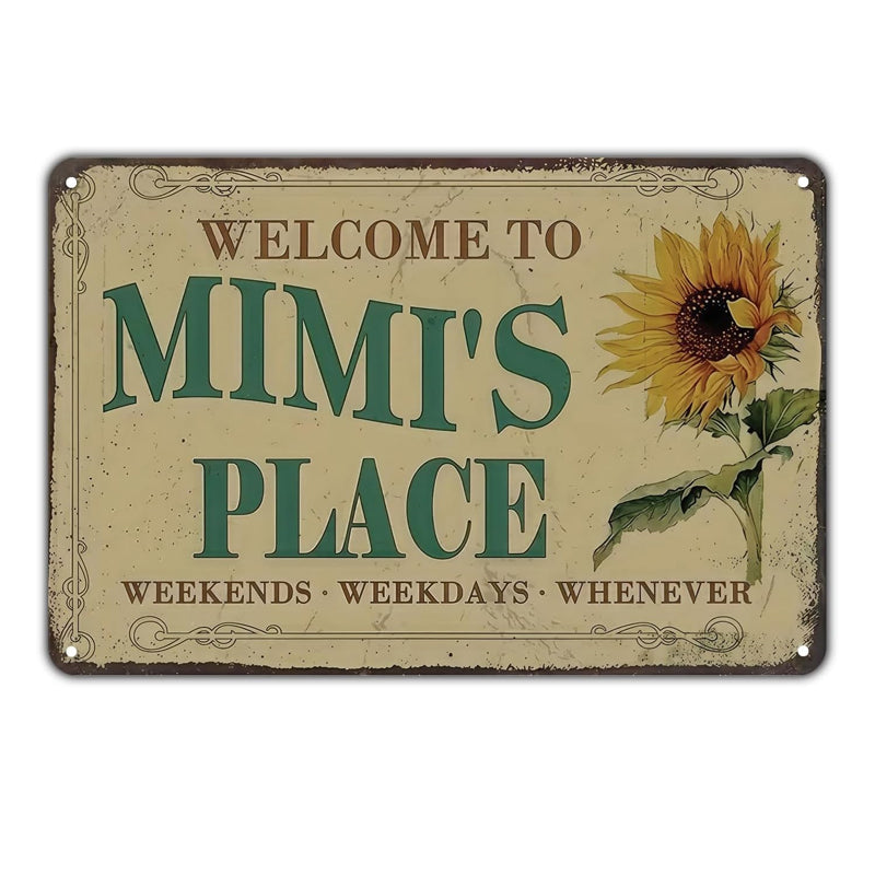 Vintage Farmhouse Sunflower Metal Sign