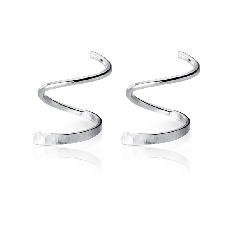 Minimal Spiral Hoop Twist Earrings