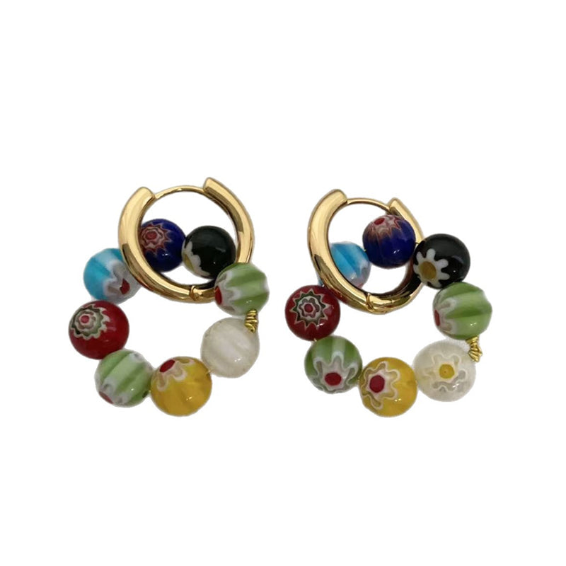 Bohemian Colorful Lucite Beads Earrings