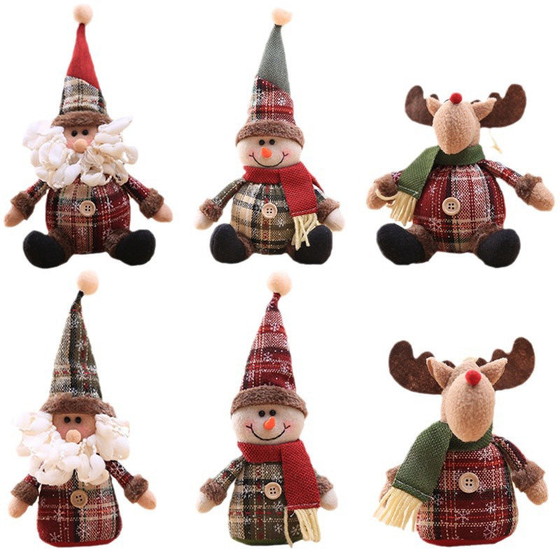 Christmas snowflake plaid doll