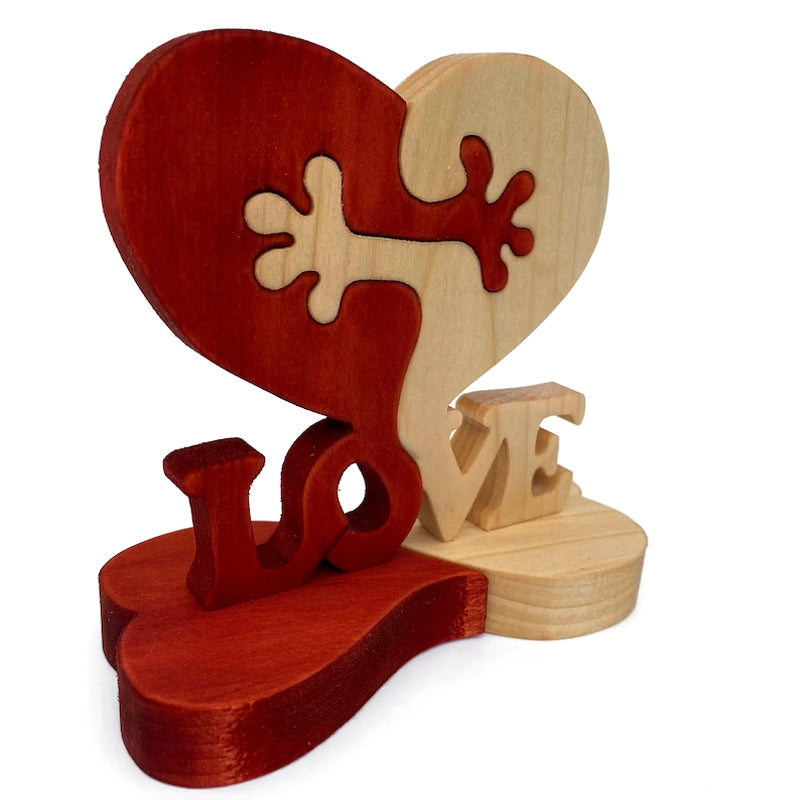 Wooden Heart of Love Ornament