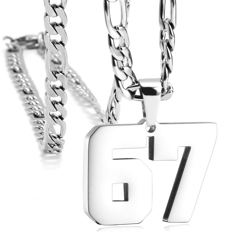 Stainless Steel Sports Number Chain Necklace