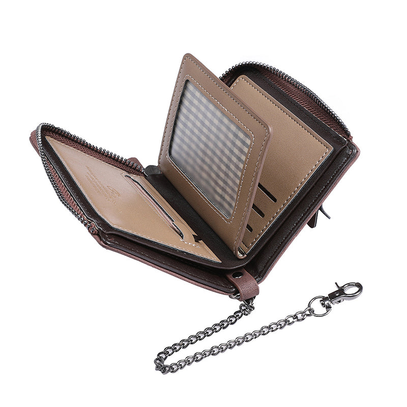 Embossed Skull Zipper Wallet