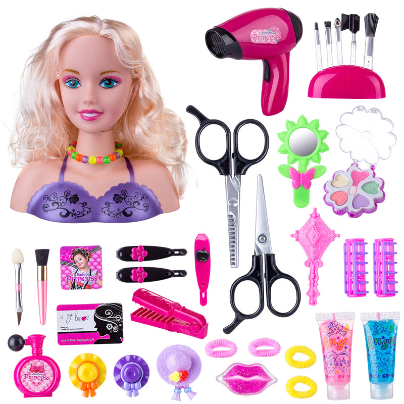 Makeup and Hair Styling Doll Head Toy Kit