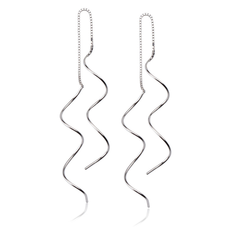 Double Wave Threader Earrings