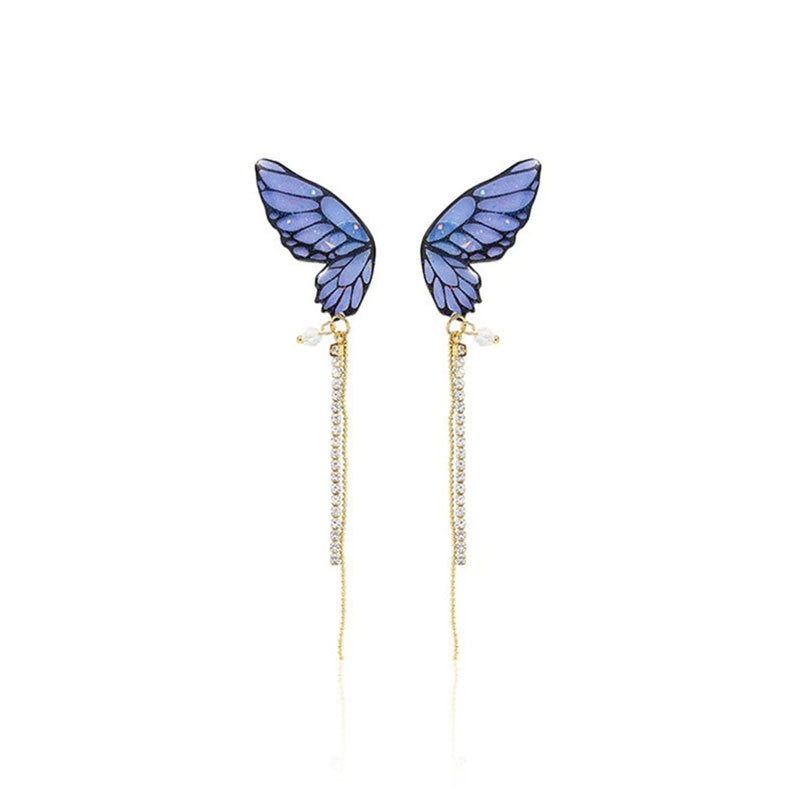 Glittery Butterfly Drop Earrings