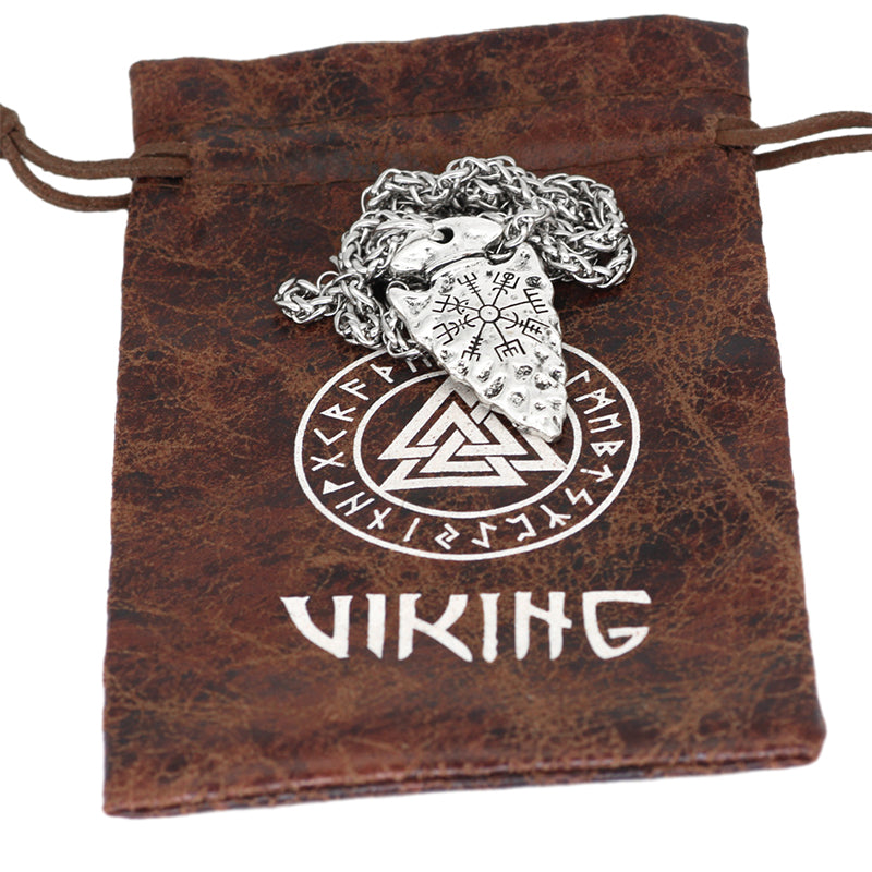 Odin's Spear Necklace with Vegvisir Symbol