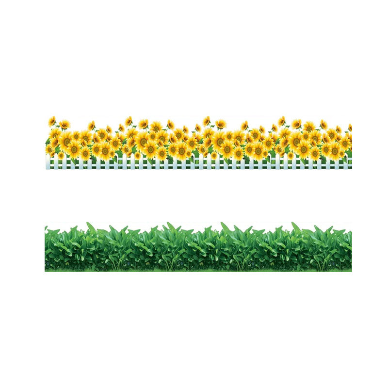 Nature 3D Flowers Green Grass Wall Decoration